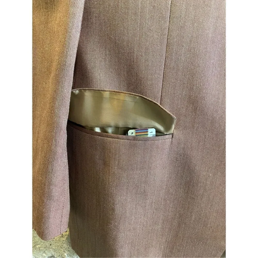 BILL BLASS Essentials Poly/Rayon Sports Coat Suit Jacket Blazer Metallic Brown/B